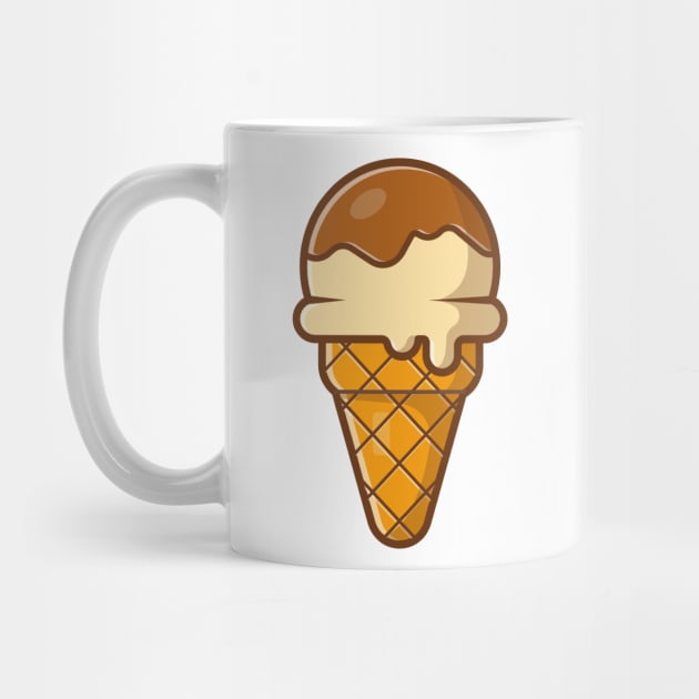 Cone ice cream  with chocolate cartoon by Catalyst Labs